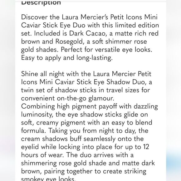 Laura Mercier Petit Icons Mini Caviar Stick Eye Duo - Picture 9 of 10